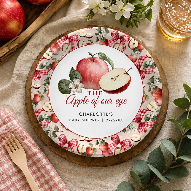 Pratos de Papel para Chá de Bebê Maçã da Nossa Vis (Paper Plates)