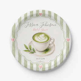 Pratos de Papel para Chá de Noiva Matcha Ela Encon