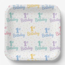 Pratos de papel para festa de 1º aniversário, fest