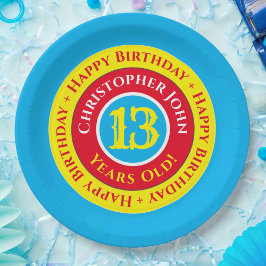 Pratos de papel para festa de 13º aniversário