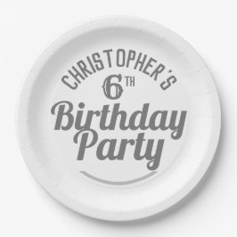 Pratos de papel para festa de 6 anos