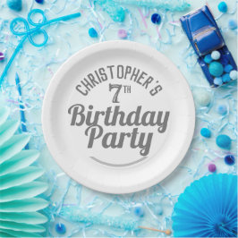 Pratos de papel para festa de 7º aniversário