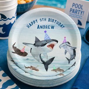 Pratos de Papel para Festa de Aniversário de Tubar