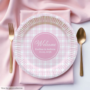 Pratos de Papel para Festa de Casamento Pink Tarta