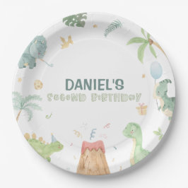 Pratos de papel para festa de dinossauros