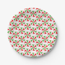 Pratos de Papel para Festa de Natal com Bastão de 