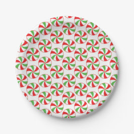 Pratos de Papel para Festa de Natal com Bastão de