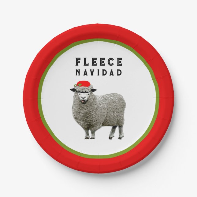 Pratos de papel para festa de Natal engraçados (Frente)