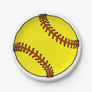Pratos de papel para festa de softball