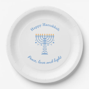 Pratos de papel para Hannukah - Feliz Hanukkah