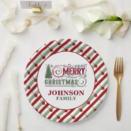 Pratos de Papel para Jantar de Natal