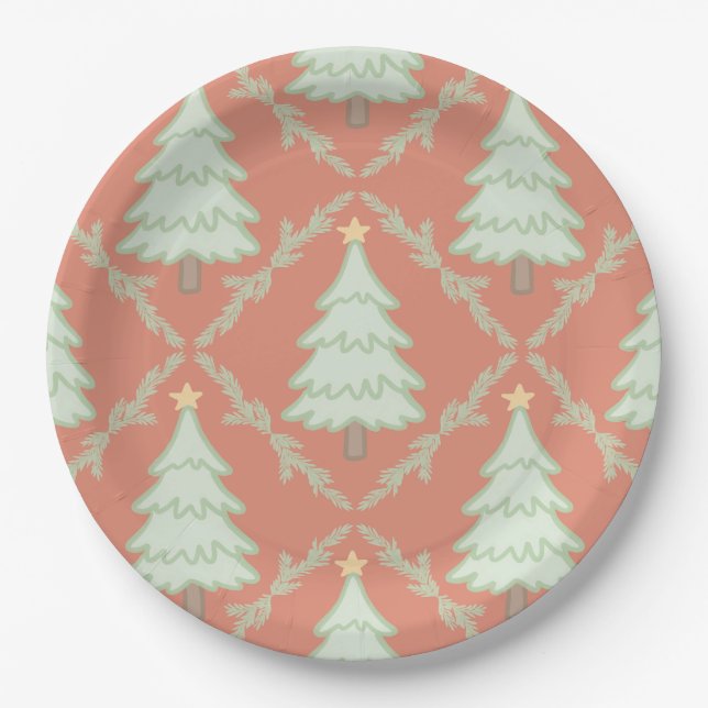 🎄 Pratos de Papel Pastel para Festa de Natal ✨ (Frente)