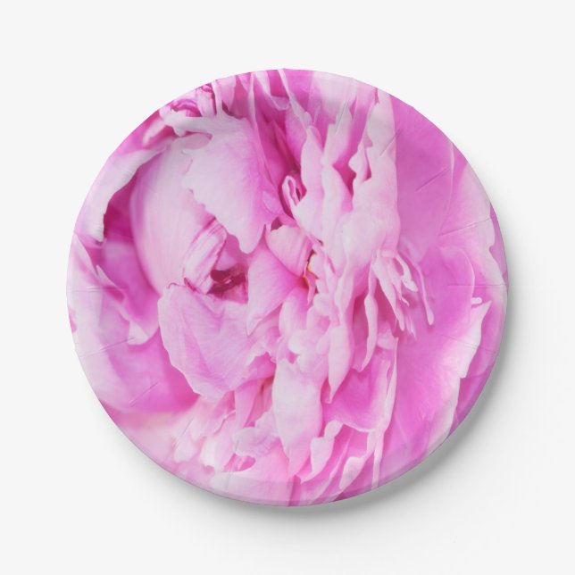 Pratos de Papel Peônia Rosa Suave (Frente)