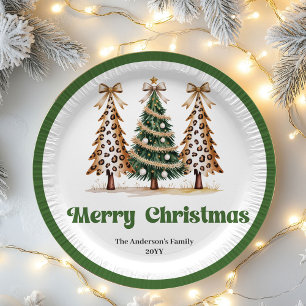 Pratos de Papel Personalizados Árvore de Natal Clá