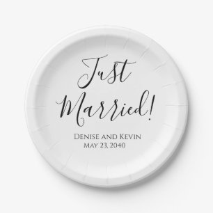 Pratos de Papel Personalizados Casamento Recém-Cas
