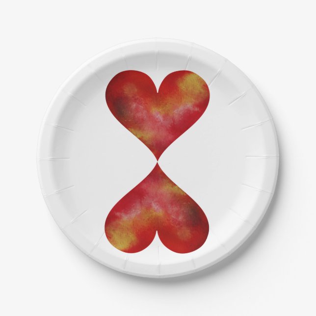 Pratos de Papel Personalizados Hearts 18 cm (Frente)