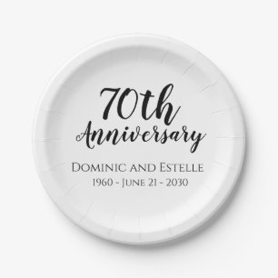 Pratos de Papel Personalizados para 70º Aniversári