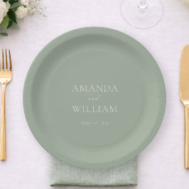 Pratos de papel personalizados para casamento em v