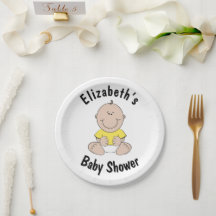 Pratos de papel personalizados para festa de bebê