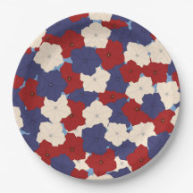 Pratos de Papel Petúnias Patrióticas