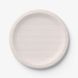 Pratos de Papel Pink Herringbone