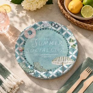 Pratos de Papel Pool Party   Summer Social Club