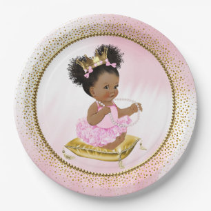 Pratos de Papel Princesa Bebê Chamada Etnica