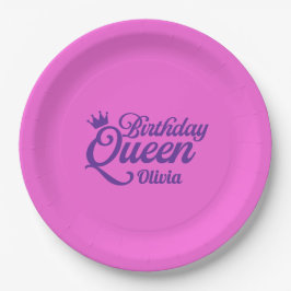 Pratos de Papel Rainha de Aniversário