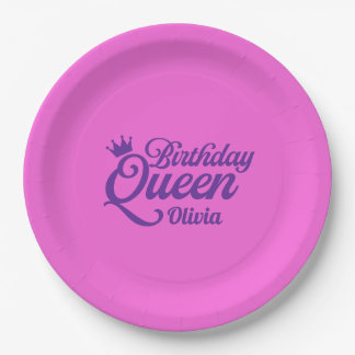 Pratos de Papel Rainha de Aniversário