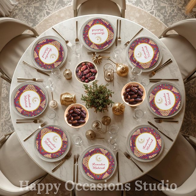 Pratos de Papel Ramadan Kareem Ramadan Mubarak (Criador carregado)
