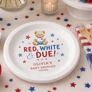 Pratos de Papel Red White & Due Redondos