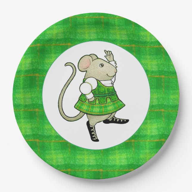 PRATOS DE PAPEL REDONDOS 9" IRISH JIG MOUSE (Frente)