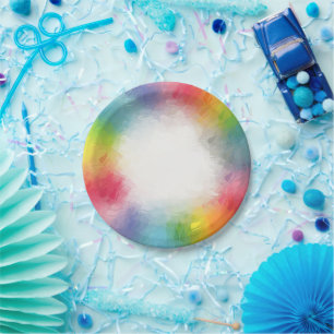 Pratos de Papel Redondos Coloridos Modernos Elegan