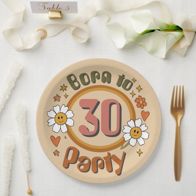 Pratos de papel retrô Born to Party (Casamento)