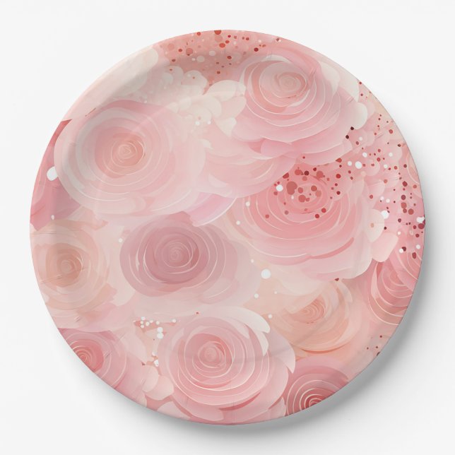 Pratos de Papel Rosa Pastel (Frente)