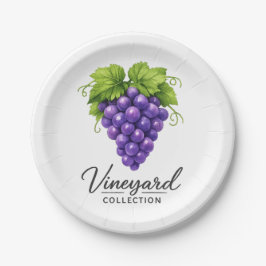 Pratos de Papel Rústicos de Uva de Vinha