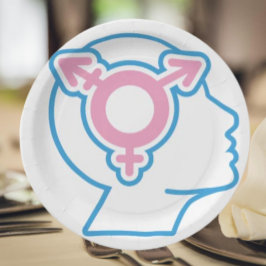 Pratos de Papel Símbolo do Orgulho Trans