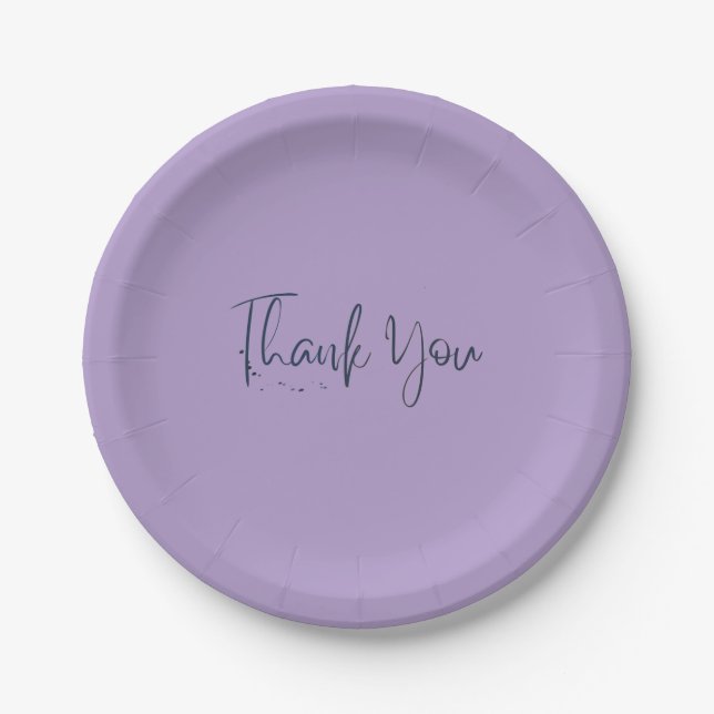 Pratos de papel simples roxo claro para piquenique (Frente)