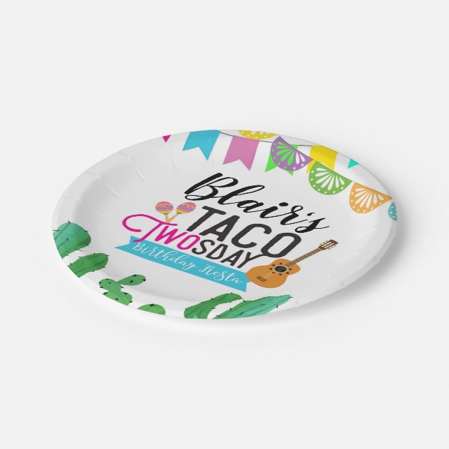Pratos de Papel Taco Twos-day (Inclinado)