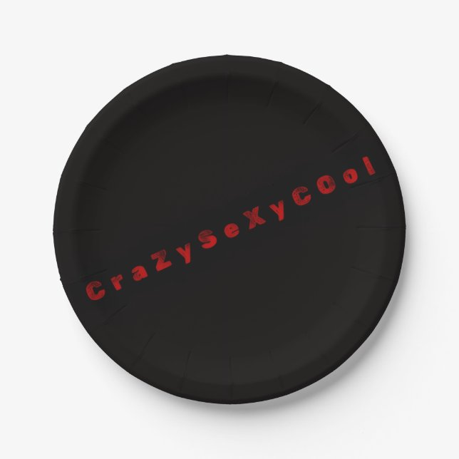 Pratos de papel temáticos Black CrazySexyCool (Frente)