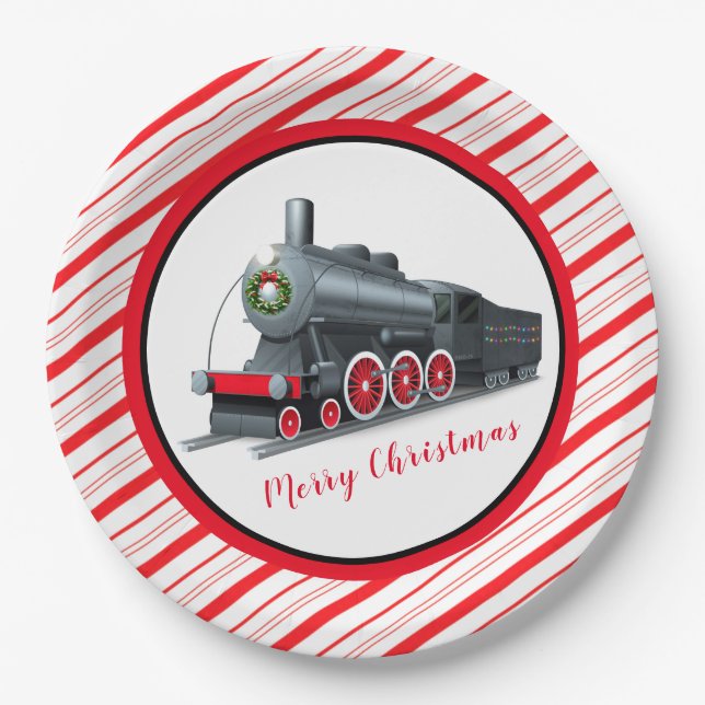 Pratos de Papel Trem de Natal (Frente)