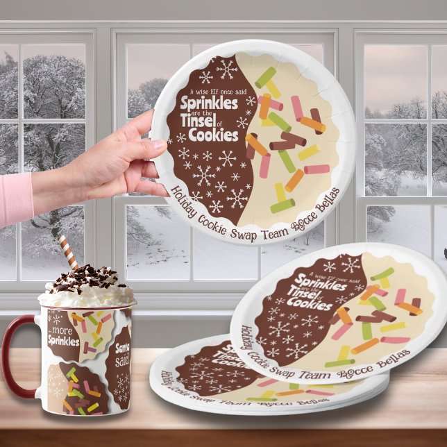 Pratos de Papel Troca de Biscoitos de Feriado (Listing is for the Paper plates only, the mug is sold separately in same collection.)