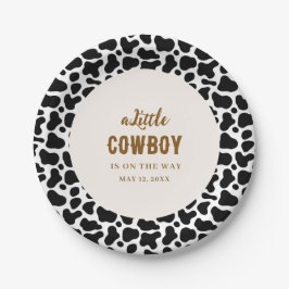 Pratos de Papel Western Cowboy com Estampa de Vaca