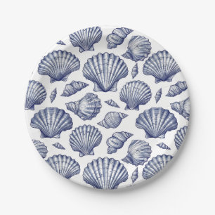 Pratos de Prateleiras de Molas de Azul e Branco
