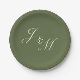 Pratos de Recepção de Casamento Oliva e Bege