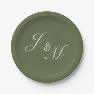 Pratos de Recepção de Casamento Oliva e Bege