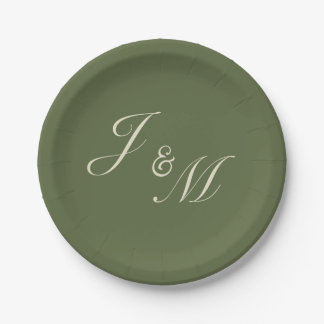 Pratos de Recepção de Casamento Oliva e Bege