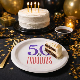 Pratos Decorativos de Aniversário de 50 anos Fabul