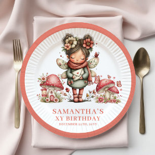 Pratos Florais Rosa de Aniversário de 7 Anos da Fa