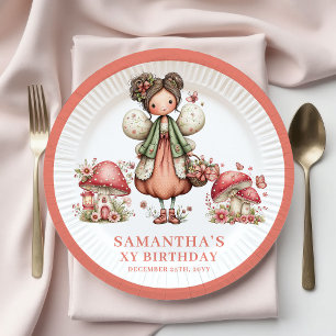 Pratos Florais Rosa Pastel Fada Fofa 3º Aniversári